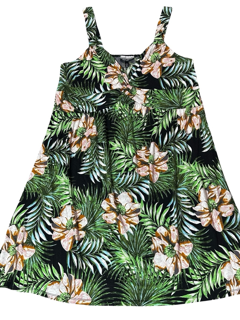 Allison Brittney Tropical Floral Empire Dress Plus Size 1X - Picture 3 of 7
